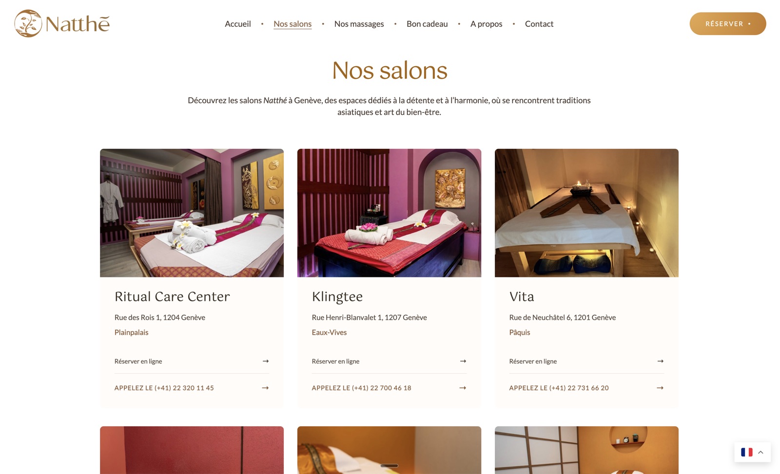 Le site Natthé présente les salons par quartier avec leurs adresses et leurs liens de réservation
